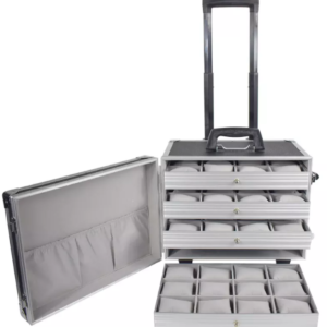 Trolley valigetta porta orologi  in alluminio 48 posti